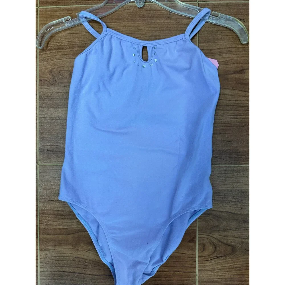 Pre-Owned Dance Leotard Camisole Lavender XL Child Ballet Rhinestone Trim